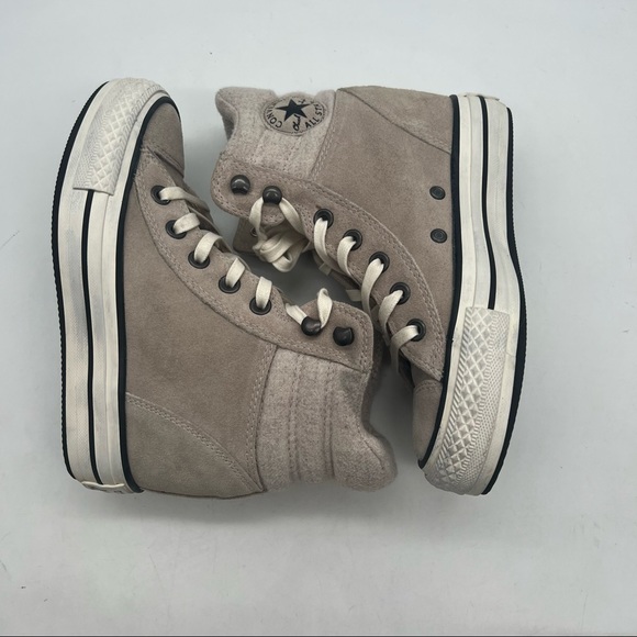 Converse Women’s Size 5.5 Chuck Taylor Beige All*Star Platform Wedge 544848C. - Picture 4 of 9